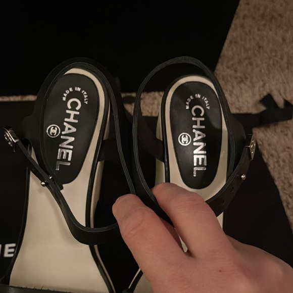 Chanel Ankle Strap Leather Platform 39.5 - Picture 14 of 14